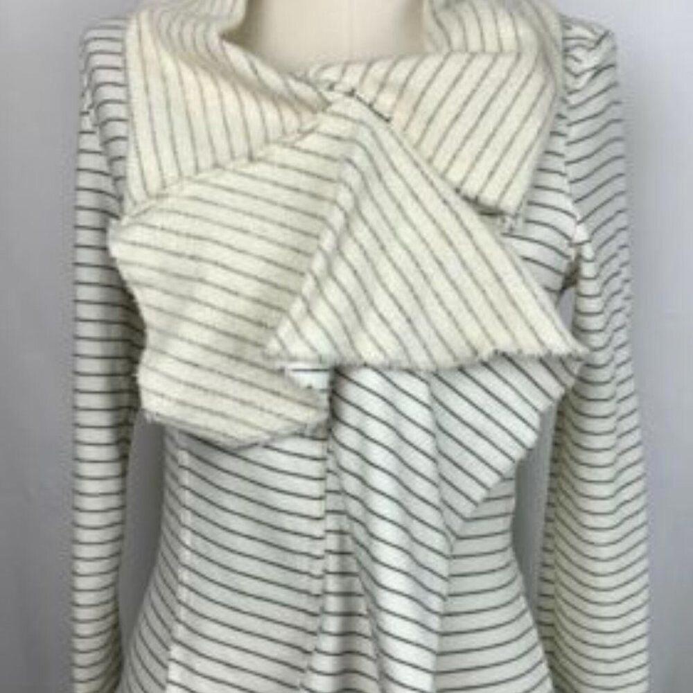 We the Free, 100% Cotton Ebb Flow French Terry Striped Zip Cardigan Size Medium - Picture 3 of 9